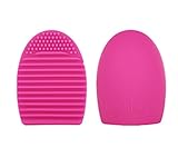 OVERMAL Cleaning MakeUp Washing Brush Silica Glove Scrubber Board Cosmetic Clean Tools (One Size, Hot pink)