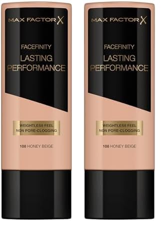 Max Factor Lasting Performance Long-Lasting Liquid Foundation - 108 Honey Beige, 35 ml (Pack of 2)
