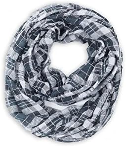 Miriam Plaid Infinity Scarf (Black)