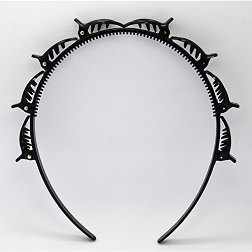 Merssavo Punk Hair Styling Twist Clip Barrette Braid Tool Magic Hair Accessories Headband Black