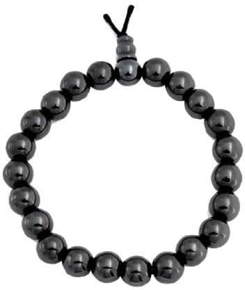 Shamballa Style Gray Mala Prayer Bead Stretch Simulated Hematite Bracelet