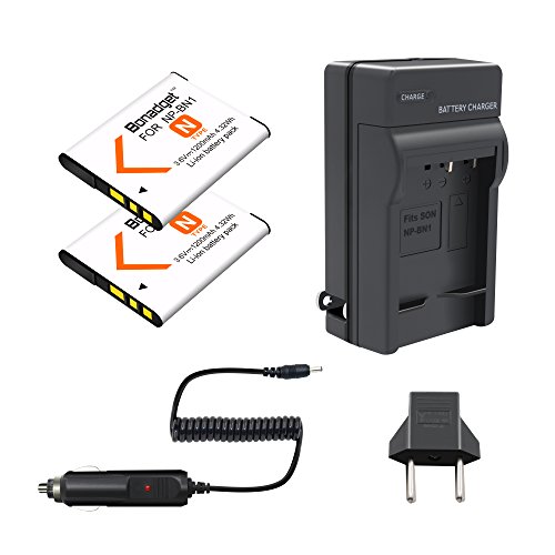 Bonadget 2 Pack 1200mAh Replacement Sony NP-BN1 Battery for Sony Cyber-shot DSC-QX10 DSC-QX30 DSC-QX100 DSC-TF1 DSC-TX10 DSC-TX20 DSC-TX30 DSC-W530 DSC-W570 DSC-W650 DSC-W800 DSC-W830