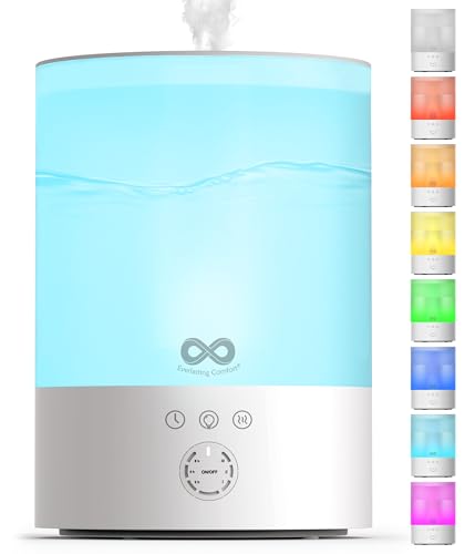 Photo 1 of (used)(see images) Everlasting Comfort 2.5L Top Fill Humidifiers for Bedroom - Quiet Easy to Fill & Clean, 24HR Runtime, Night Lights, Timer