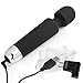 Waterproof Handheld Massager Wand - 18 Speed Therapeutic Pain Relief and Muscle Relaxation for Foot, Back, Shoulders - Cordless - USB Rechargeable - Black - By O-wOw