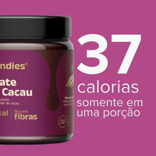 Chocolate Zero Gordura Nutricandies 100% Natural com Mel de Cacau e Maçã – Sobremesa Saudável Premium - Sem Gluten - Apenas 37 Calorias por Porção