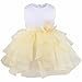 FEESHOW Baby Girls Ruffle Flower Baptism Dress Christening Gown Wedding Party Birthday Tutu Dress Beige 3-6 Months
