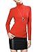 Fengtre Turtleneck Pullover Sweater, Women's Super Soft Wool Stretchy Basic Knit Top, Bright Orange L