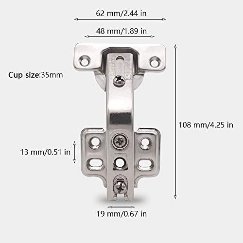 2 Pack Lazy Susan Hinge Face Frame Plate for 135 Degree Corner