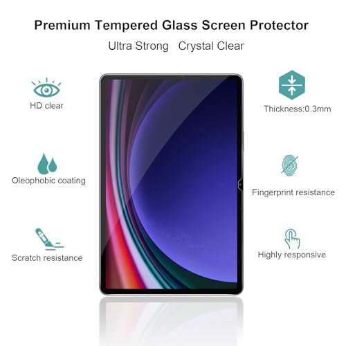 Gerutek Samsung Galaxy Tab S11 / S10 Lite / S10 FE / S9 FE / S9 / S8 / S7 Tempered Glass Screen Protector [Ultra Clear][Scratch Resistant][9H Hardness] for Galaxy Tab S10 Lite/S10 FE