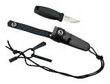 Morakniv Eldris Fixed-Blade Pocket-Sized Knife with Sandvik Stainless Steel Blade, Lanyard and Firestarter, Black, 2.2 Inch