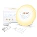 totobay Wake Up Light, Newest Alarm Clock {2nd Generation} Sunrise Simulation Snooze Radio Clock Bedside Night Light with Nature Sounds, FM Radio, Touch Control and USB Charger (6638)
