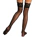 Berkshire Women's Trend Back Seam Thigh High Sandalfoot Stockings 1325, Black, Queen 1