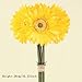 S.Ena, 1 Branch 1 Head Artificial Silk Fake Flowers Gerbera Daisy Wedding Floral Home Decor Bouquet Birthday Party DIY, Pack of 7 (Yellow)