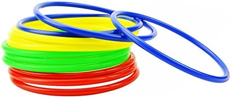 KH 12pcs Large Multicolor Plastic Toss Rings for Garden,Backyard,Carnival,Speed and Agility and Outdoor Games