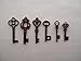 Salome Idea Skeleton Key Charm Set in Antique Bronze (48 Charms) 6 Styles - Vintage Style Key Charms (Bronze Color)