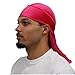 Pink Velvet Durag for Waves - Silky 360 Wave Cap Inside - Designer Quality Durags - Double Wide Straps for Enhanced Compression - Extra Long Straps - Premium Wave Products - for Men and Women