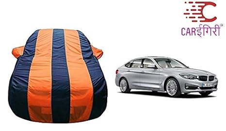 Carigiri Car Body Cover For Bmw 3 Series Gt With Mirror Pocket Triple Stiched Fully Elastic Orange Navy Blue Amazon In Car Motorbike