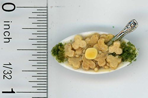 Dollhouse Miniature Sliced Sauteed Mushrooms in Serving Dish