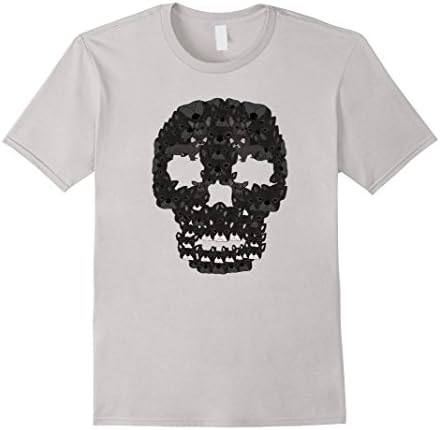 Mens Cute French Bulldog Skull T-shirt For French Bulldog Lovers XL Silver
