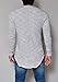 Pxmoda Mens Long Sleeve Hipster Hip Hop Basic Curved Hem T Shirt Grey