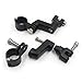 HTTMT MT216-058- Black Engine Guards Longhorn Offset Foot Peg Mounts 1.25 Inches Magnum Clamp Compatible with Harley