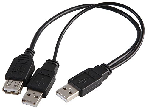 Pro Signal PSG90994 Twin USB A Male to USB A Female High Power Lead, 0.2m