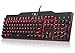 Mechanical Keyboard, UtechSmart Mercury LED Backlit Full Size 2.4 GHz Wireless/USB Wired Dual Mechanical Keyboard with Rechargeable Battery [Upgraded Version]