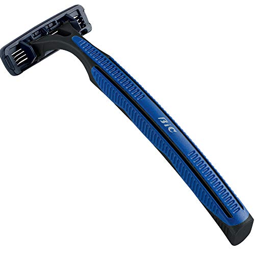 BIC Comfort 3 Men’s 3Blade Disposable Razor, Blue, 24Count, For an