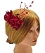 Rose Hair Comb Flower Hair Clips Wedding Party Havana Nights Hair Accessories for Women Stage Outfit (cream+hot red)