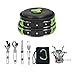 Bisgear 16 Pcs Camping Cookware Stove Carabiner Canister Stand Tripod Folding Spork Set Outdoor Camping Hiking Backpacking Non-Stick Cooking Picnic Knife Spoonthumb 2