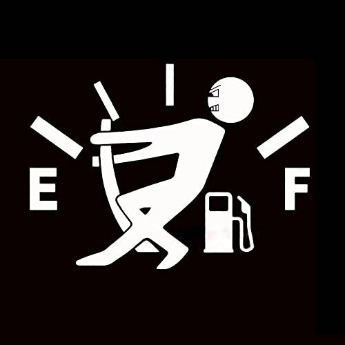 Funny Car Sticker Pull Fuel Tank Pointer To Full Reflective Vinyl Car Sticker Decal Wholesale - 1 Pcs (White)