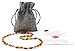 Baltic Amber Teething Necklace Made with Amethyst Beads - Size 12.6 inches (32 cm) - Polished Cognac Amber Beads - BoutiqueAmber (12.6 inches, Cognac Bean/Amethyst)