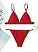 SweatyRocks Women's Sexy Bathing Suits Solid Thong Adjustable Strap Triangle Bikini Set Red M