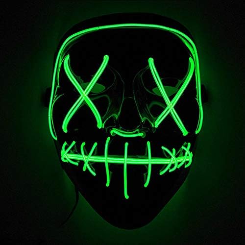 Immoch Halloween LED Masks Adult LED Mask for Costume Party, Christmas, Cosplay Grimace Festival Party Show green