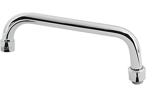 Phivan Commercial Faucet Parts 8 Inch Swivel Spout Replacement Kit for Commercial Kitchen Sink Faucet 1.8 GPM Stainless Steel Swivel Swing Add-on Nozzle for 2 or 3 Bay Compartment Sinks