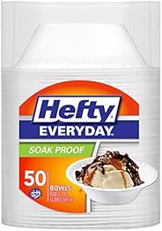 Hefty Medium Round Disposable Foam Bowls - 50 Bowls