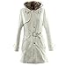 Mesisefra Women's Winter Thicken Cotton-padded Warm Button Hoodie Overcoat