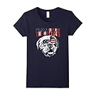 Womens American Bulldog Shirt Funny 4th of July Pup Tee Medium Navy