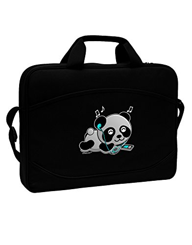 TooLoud Cute Panda With Ear Buds 15" Dark Laptop / Tablet Case Bag