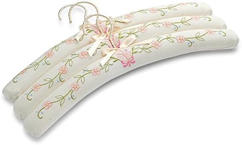 Yvettevans Cotton Garment Coat Dress Skirt Padded Hangers Chrome Hook 3 PCS (5#)