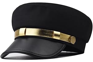 GRNUS Chauffeur Hat Newsboy Cap Peaked Beret Cap Classic Vintage Driver Costumes Hats Captain Sailor-Hat for Men Women