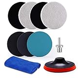 ZFE 5Inch Glass polishing Pads, 10Pcs Wool Felt