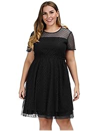 Hanna Nikole - Vestido de mujer para cóctel, fiesta, lunares, malla, monopatín