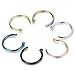 Jstyle 18-20G 6 Pcs a Set 316L Stainless Steel Nose Rings Hoop Nose Piercing Body Jewelry