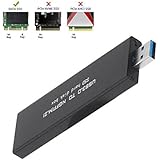 MECHREVO M.2 SSD USB3.0 Enclosure, NGFF Portable USB 3.0 Case, External M.2 SSD Reader, SATA Based Key B Solid State Drive Adapter Converter as External Hard Drive Support 2280 2260 2242 2230