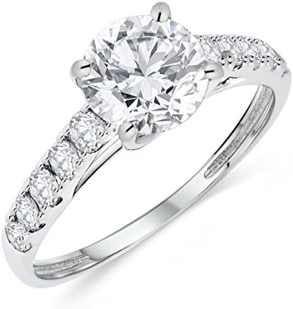 14k Authentic Gold Engagement Ring Round Solitaire AAA+ Cubic Zirconia