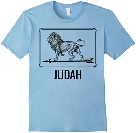 Mens The Tribe of Judah Lion T-Shirt Hebrew Israelite  Large Baby Blue