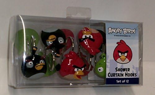 Rovio Angry Birds Shower Curtain Hooks Set of 12