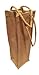 CarryGreen Pack of 3- Natural Jute Burlap One Bottle Wine Tote with Long rope handles size 4