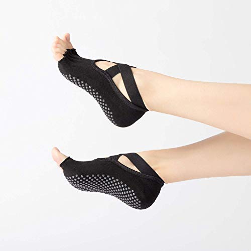 Ifnow Yoga Socks for Women with Grip & Non Slip Toeless Half Toe Socks for Pilates Ballet Barre Dance Barefoot Workout - Thumbnail 3